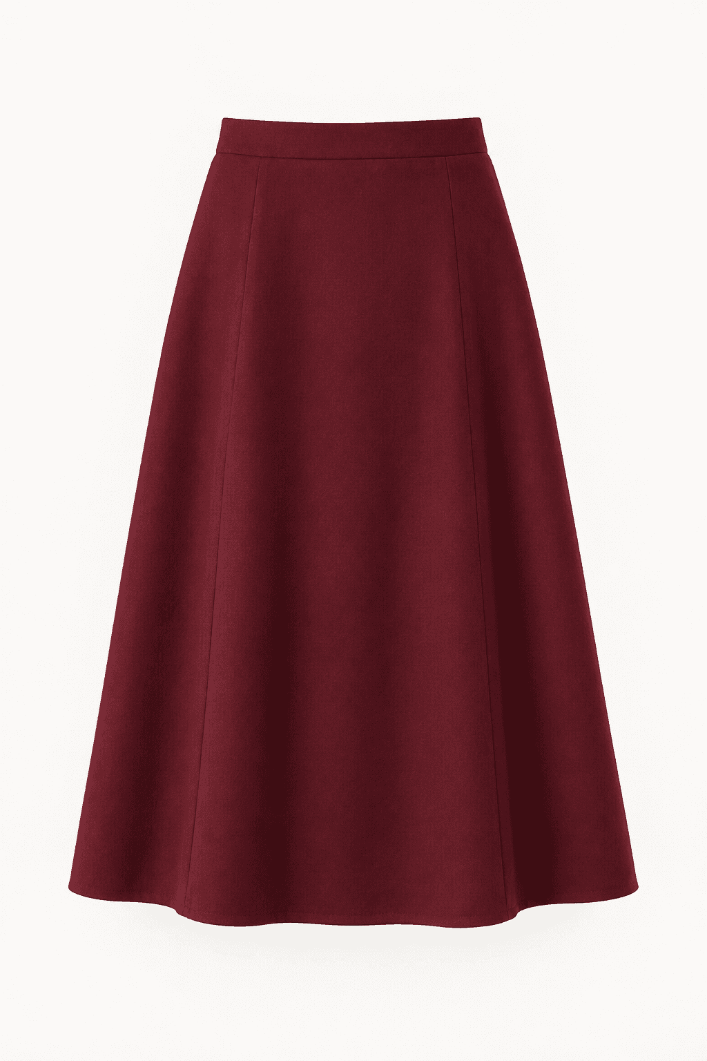 Burgundy A-Line Midi